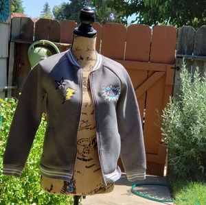 Cat and Jack Letterman style sweater with embroide